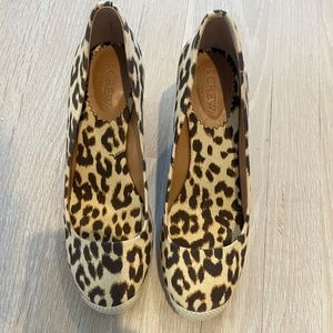 J Crew Size 8 Leopard Wedge Heel